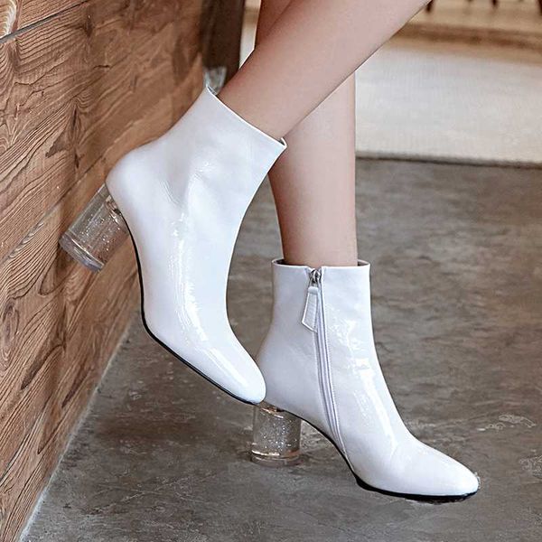 patent leather cowhide winter boots women high heel boots short women shoes keep warm crystal heel white high 6.5cm, Black
patent leather cowhide winter boots women high heel boots short women shoes keep warm crystal heel white high 6.5cm, Black