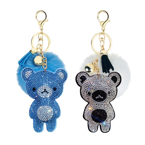 2020 new korean velvet rhinestone cute bear fur ball key ring pendant pompon jewelry bag hanging accessories, Silver
2020 new korean velvet rhinestone cute bear fur ball key ring pendant pompon jewelry bag hanging accessories, Silver