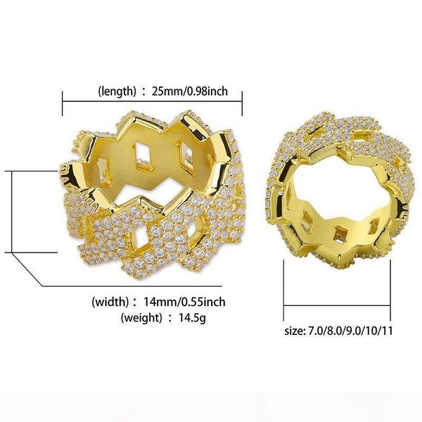 men trendy diamond rings gold sliver color bling bling ice out cz hip hop punk ring cuban link chain, Golden;silver
men trendy diamond rings gold sliver color bling bling ice out cz hip hop punk ring cuban link chain, Golden;silver