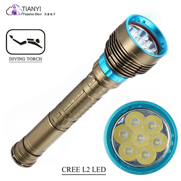 Glare Waterproof Submersible Lamp Fill Light Dx7 Diving Lighting T6/l2 Lamp Magnetic Control Rotary Switch Waterproof