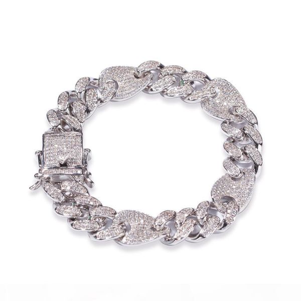 13mm prong setting white cz stone bling ice out round cuban miami chain bracelet men hip hop rapper jewelry, Black
13mm prong setting white cz stone bling ice out round cuban miami chain bracelet men hip hop rapper jewelry, Black