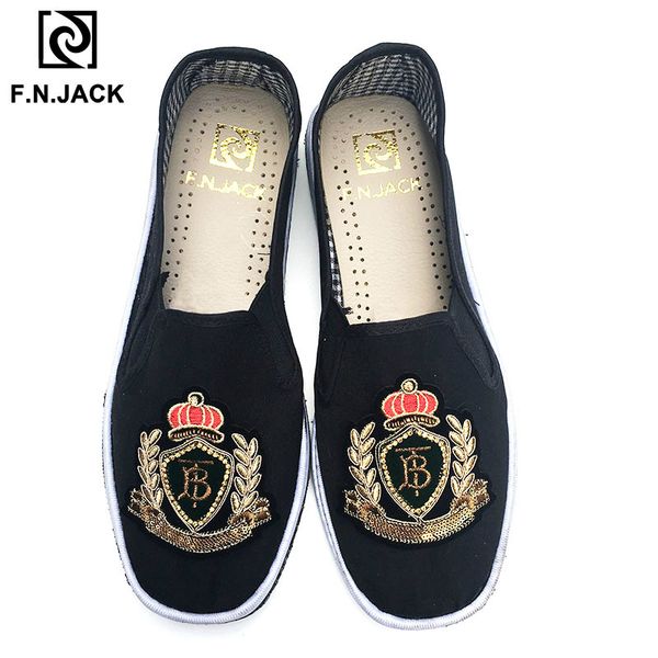 f.n.jack men's canvas shoes classic cotton fabric casual loafers round toe slip-on vintage pattern man's sneaker, Black
f.n.jack men's canvas shoes classic cotton fabric casual loafers round toe slip-on vintage pattern man's sneaker, Black