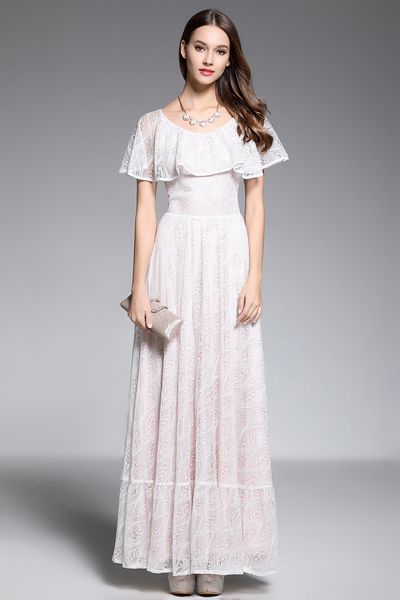 2020 summer new lace ruffle collar long fashion slim elegant evening dress formal dresses bridesmaid dress, White;pink
2020 summer new lace ruffle collar long fashion slim elegant evening dress formal dresses bridesmaid dress, White;pink
