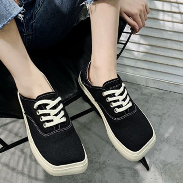 two ways lace up student canvas shoes women sewing elevated loafers woman flats square toe sneake shoes women espadrilles 2020, Black
two ways lace up student canvas shoes women sewing elevated loafers woman flats square toe sneake shoes women espadrilles 2020, Black