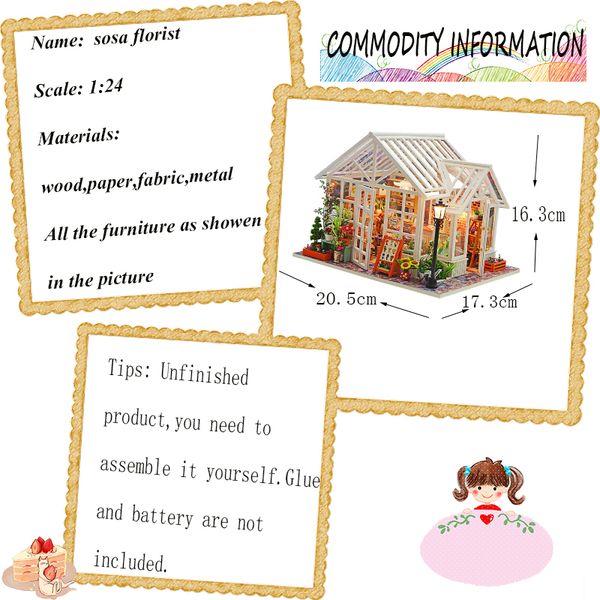 diy wooden miniatures dolls dollhouse furniture kit doll houses toys for children gift sosa greenhouse mx200414
diy wooden miniatures dolls dollhouse furniture kit doll houses toys for children gift sosa greenhouse mx200414