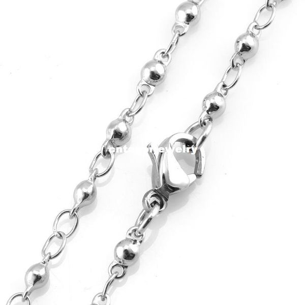 316l stainless steel women`s handmade solid ball linked chain necklace (16"-22" inches, Silver
316l stainless steel women`s handmade solid ball linked chain necklace (16"-22" inches, Silver