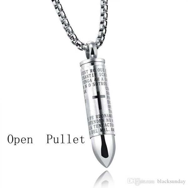 english letters and crosses necklaces opened lockets for notes titanium steel fashion jewelry for men personalized hip hop accessories, Silver
english letters and crosses necklaces opened lockets for notes titanium steel fashion jewelry for men personalized hip hop accessories, Silver