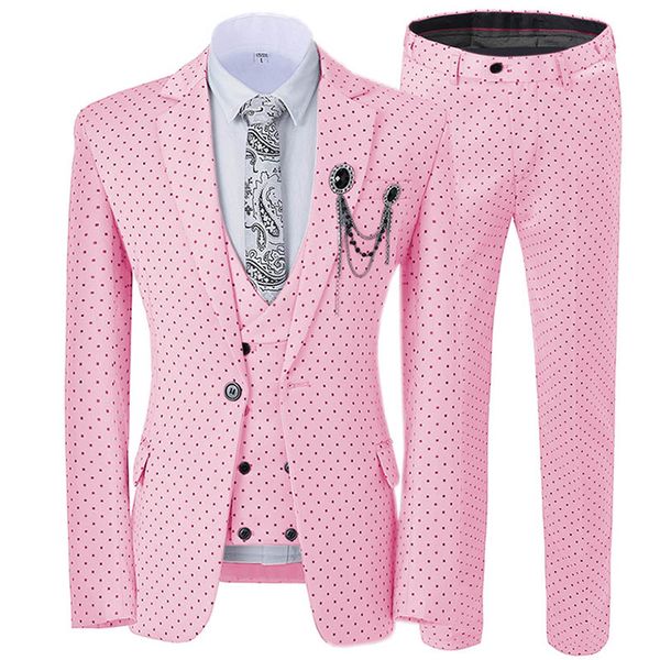 men's pink suit 3 pieces casual spotted notch lapel slim fit double breasted vest tuxedos groomsmen for party(blazer+vest+pants, White;black
men's pink suit 3 pieces casual spotted notch lapel slim fit double breasted vest tuxedos groomsmen for party(blazer+vest+pants, White;black