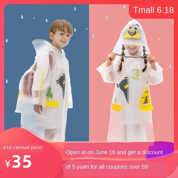gwuhz raincoat kindergarten boys and girls pupils waterproof cloak cloak children's poncho medium and large children's raincoat ba, Black 
gwuhz raincoat kindergarten boys and girls pupils waterproof cloak cloak children's poncho medium and large children's raincoat ba, Black