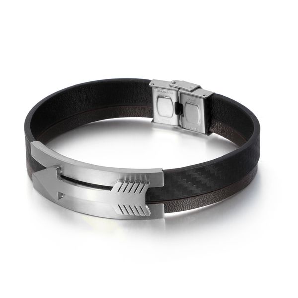 fashion men leather cupid arrow bracelets bangle gold color stainless steel black silicone bangle bracelet jewelry 
fashion men leather cupid arrow bracelets bangle gold color stainless steel black silicone bangle bracelet jewelry
