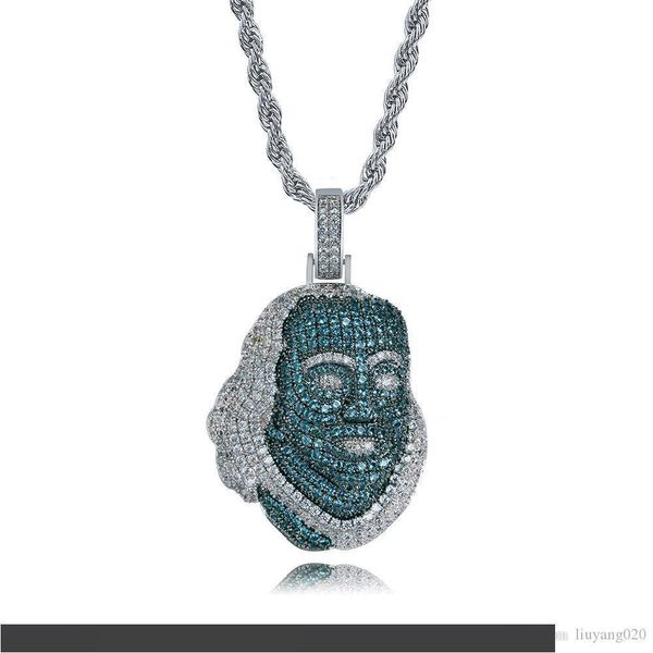 new iced out franklin famous figure pendant necklace cubic zircon stones hip hop men women jewelry gift, Silver
new iced out franklin famous figure pendant necklace cubic zircon stones hip hop men women jewelry gift, Silver