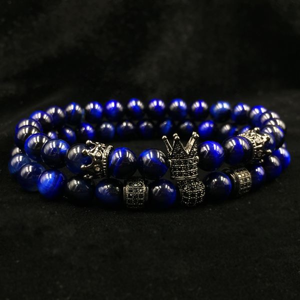 2018 new men's bracelet 2pcs/ set of luxury natural tiger eye stone cz crown charm jewelry bracelet holiday gift bracelet, Golden;silver
2018 new men's bracelet 2pcs/ set of luxury natural tiger eye stone cz crown charm jewelry bracelet holiday gift bracelet, Golden;silver