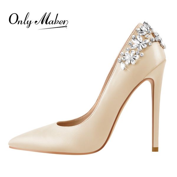 onlymaker women's sweet wedding 12cm pointed toe fashion thin heels red white bride artificial diamond big size woman pumps, Black 
onlymaker women's sweet wedding 12cm pointed toe fashion thin heels red white bride artificial diamond big size woman pumps, Black