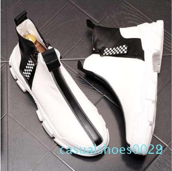 1fashion new style men designer mixed colors casual flats high platform shoes skateboard hip-hop shoes sapato social c22, Black 
1fashion new style men designer mixed colors casual flats high platform shoes skateboard hip-hop shoes sapato social c22, Black