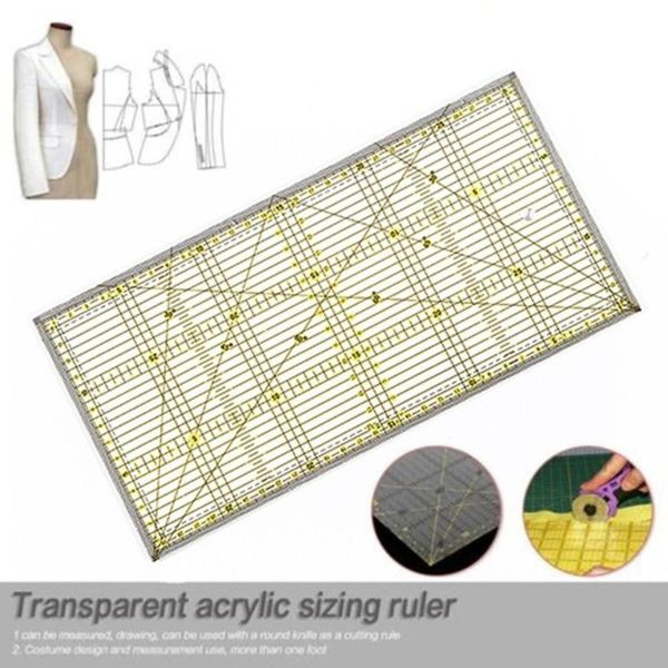 diy quilting sewing patchwork foot aligned ruler grid cutting tailor craft scale patchwork measuring rule sewing tools 30*15cm, Black
diy quilting sewing patchwork foot aligned ruler grid cutting tailor craft scale patchwork measuring rule sewing tools 30*15cm, Black