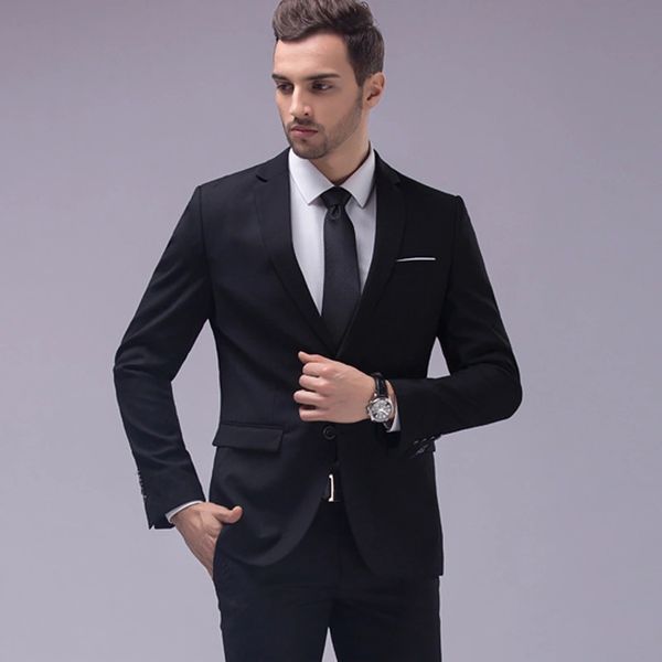 black male wedding prom suit slim fit burgundy suit business formal men costume man suits 2pcs set (jacket+pants) plus size, Black;gray
black male wedding prom suit slim fit burgundy suit business formal men costume man suits 2pcs set (jacket+pants) plus size, Black;gray