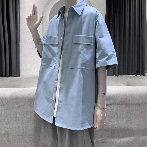3 colors cotton cargo shirt mens summer short sleeve shirts with pockets korean fashion clothing camisas hombre loose streetwear, White;black
3 colors cotton cargo shirt mens summer short sleeve shirts with pockets korean fashion clothing camisas hombre loose streetwear, White;black
