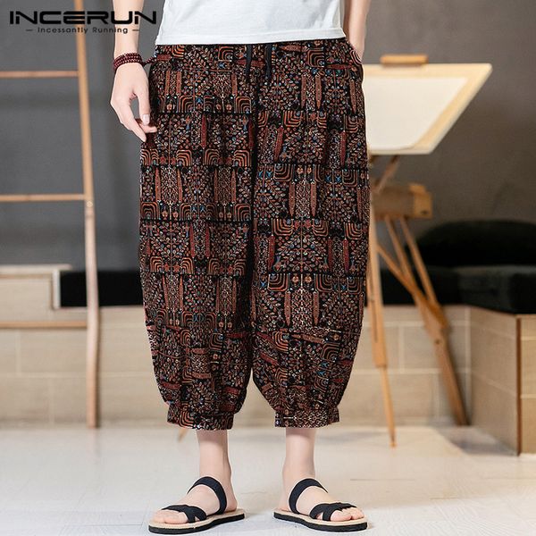 retro loose pantalones incerun men vintage printed harem pants leisure baggy trousers cotton waist elastic pants streetwear 5xl, Black
retro loose pantalones incerun men vintage printed harem pants leisure baggy trousers cotton waist elastic pants streetwear 5xl, Black
