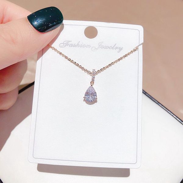 high-end water drop pendant cubic zircon necklace rose gold color cz crystal women necklace party jewelry, Silver
high-end water drop pendant cubic zircon necklace rose gold color cz crystal women necklace party jewelry, Silver
