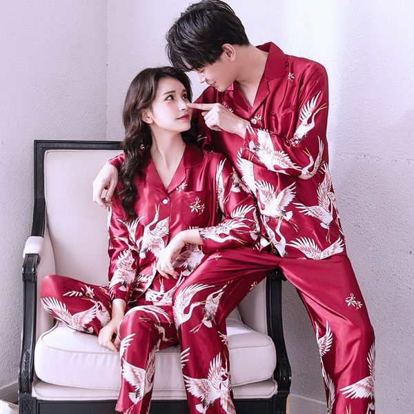 crane couple pajamas female autumn thin ice silk long sleeve wedding hanfu men's clothes home clothes home furnishing clothing wear, Blue;red
crane couple pajamas female autumn thin ice silk long sleeve wedding hanfu men's clothes home clothes home furnishing clothing wear, Blue;red