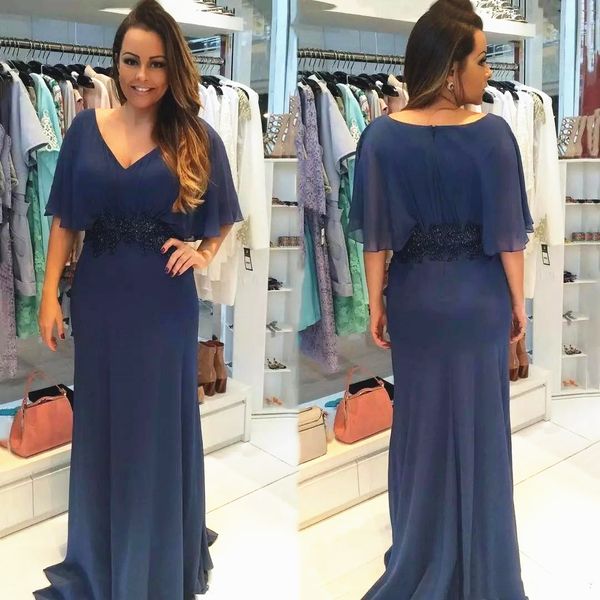 dark navy blue chiffon mother of the bride dress half sleeve v neck sparkly appliques lace wedding party formal evening prom gowns, Black;red
dark navy blue chiffon mother of the bride dress half sleeve v neck sparkly appliques lace wedding party formal evening prom gowns, Black;red