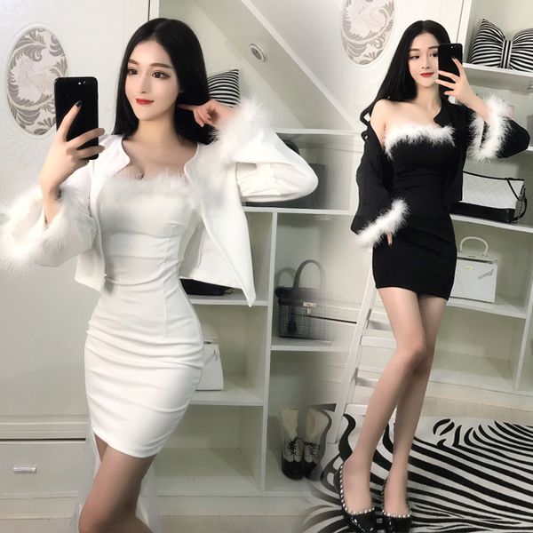 night womens tube tight hip dress slim slimming all-match suit short two-piece suit fashion, White;black
night womens tube tight hip dress slim slimming all-match suit short two-piece suit fashion, White;black