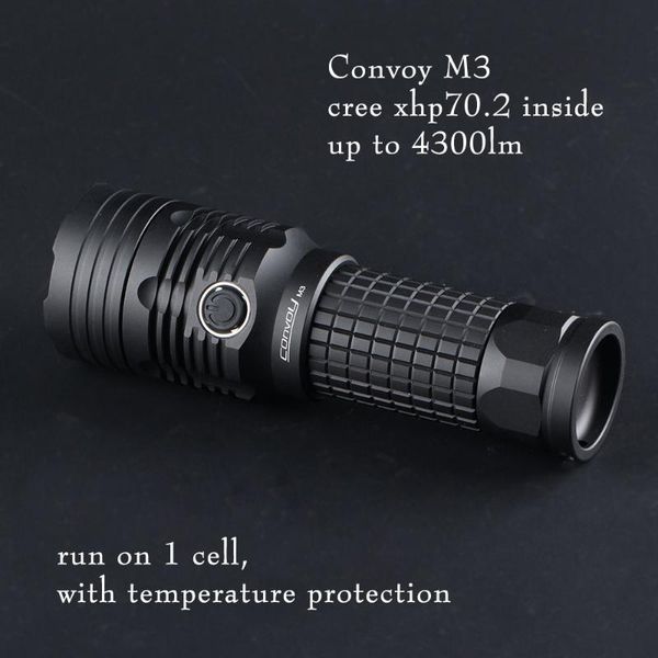flashlights torches convoy m3 with cree xhp70.2,up to 4300lm ,built-in temperature protection
flashlights torches convoy m3 with cree xhp70.2,up to 4300lm ,built-in temperature protection