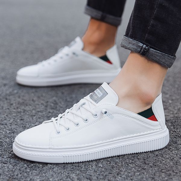 classic white shoes men lace-up solid sneakers male comfortable casual leather flats soft low light leisure walk board shoes, Black
classic white shoes men lace-up solid sneakers male comfortable casual leather flats soft low light leisure walk board shoes, Black