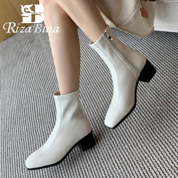 rizabina women ankle boots fashion thick heel winter shoes woman stretch boot casual daily zipper lady footwear size 34-40, Black
rizabina women ankle boots fashion thick heel winter shoes woman stretch boot casual daily zipper lady footwear size 34-40, Black