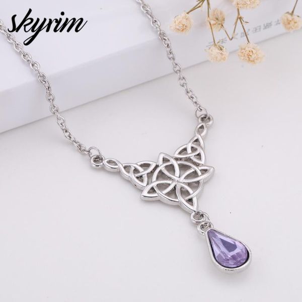 skyrim triqueta crystal tear water drop pendant necklace stone charms irish knot wicca chain choker for women jewelry making, Silver
skyrim triqueta crystal tear water drop pendant necklace stone charms irish knot wicca chain choker for women jewelry making, Silver
