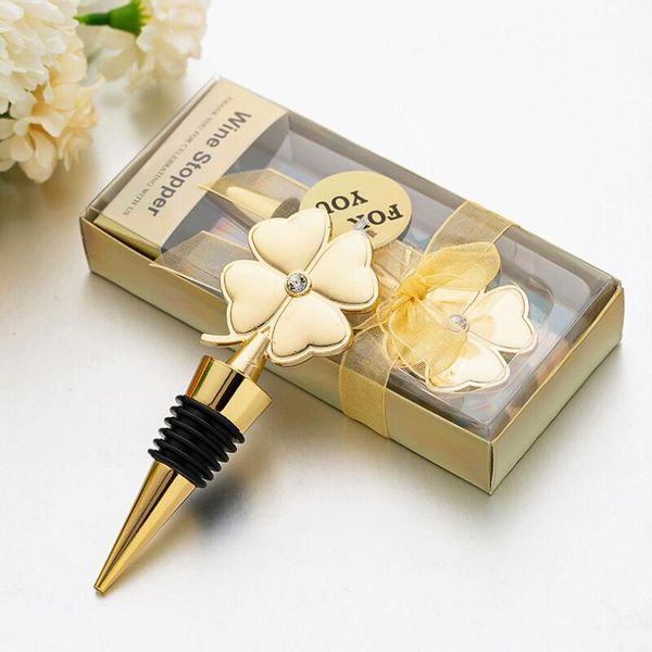 Lucky Clover Wine Bottle Stopper Four Leaf Clover Red Wine Metal Stopper Wedding Favor Birthday Gift Event Giveaways LX2411
Lucky Clover Wine Bottle Stopper Four Leaf Clover Red Wine Metal Stopper Wedding Favor Birthday Gift Event Giveaways LX2411