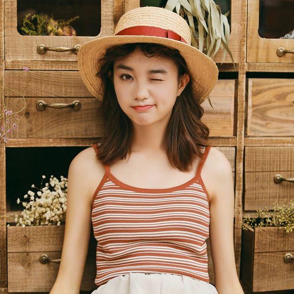 2019 new korean style slim elastic knitted striped sling vest jacket vest with suspender jacket for women chic, Camo
2019 new korean style slim elastic knitted striped sling vest jacket vest with suspender jacket for women chic, Camo