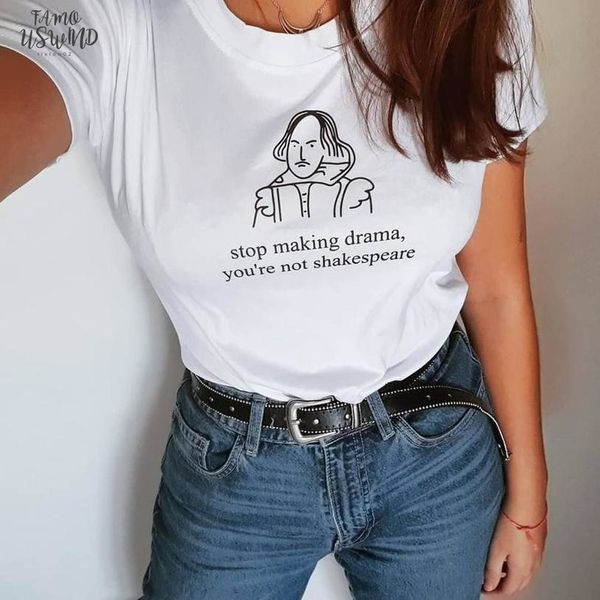 women smaking drama quotes t shirt women summer tumblr grunge fashion white tee feminist women graphic outfits
women smaking drama quotes t shirt women summer tumblr grunge fashion white tee feminist women graphic outfits