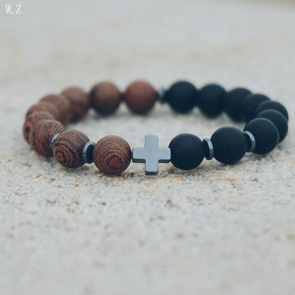 8mm 10 mm black frosted natural stone wood bead hematite cross bracelet men's malachite beads vintage bracelet jewelry for male, Golden;silver
8mm 10 mm black frosted natural stone wood bead hematite cross bracelet men's malachite beads vintage bracelet jewelry for male, Golden;silver