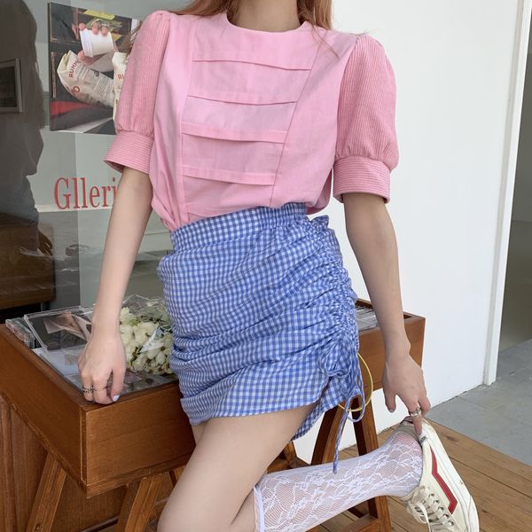 2020 new plaid skirt korean ins ghost horse girl elegant style design sense drawstring two-way plaid skirt for women, Black
2020 new plaid skirt korean ins ghost horse girl elegant style design sense drawstring two-way plaid skirt for women, Black