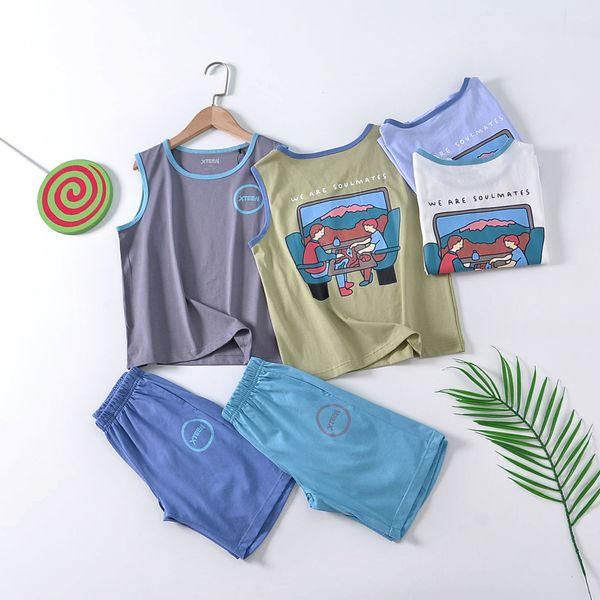xteen summer korean new children's sports vest and shorts vest shorts leisure sports suit, Blue
xteen summer korean new children's sports vest and shorts vest shorts leisure sports suit, Blue