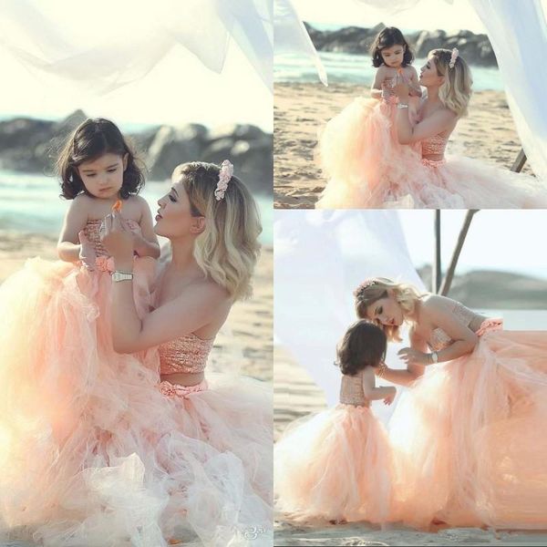 modest sequined two pieces mother dress and daughter party pageant dresses long floor tutu tulle flower girls dresses b146, White;blue
modest sequined two pieces mother dress and daughter party pageant dresses long floor tutu tulle flower girls dresses b146, White;blue