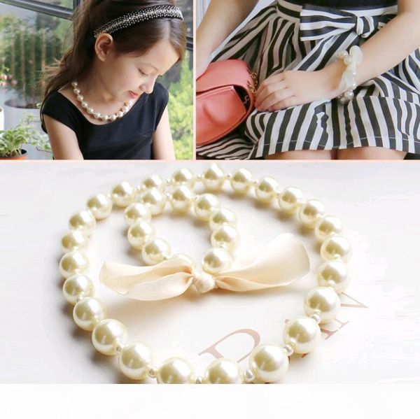 wholesale korean kids necklace bracelet set for baby girls exaggerated big beads pearl jewelry set white color, Silver
wholesale korean kids necklace bracelet set for baby girls exaggerated big beads pearl jewelry set white color, Silver