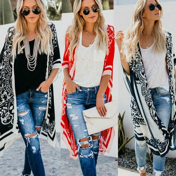 2020 new summer women boho floral loose shawl kimono cardigan bikini sets swimsuit cover up blouse hawaii, White;black
2020 new summer women boho floral loose shawl kimono cardigan bikini sets swimsuit cover up blouse hawaii, White;black