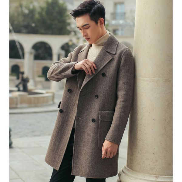 men's wool coat 2020 long woolen jacket men double breasted korean casual mens overcoats abrigos hombre y17895 kj4300, Black
men's wool coat 2020 long woolen jacket men double breasted korean casual mens overcoats abrigos hombre y17895 kj4300, Black