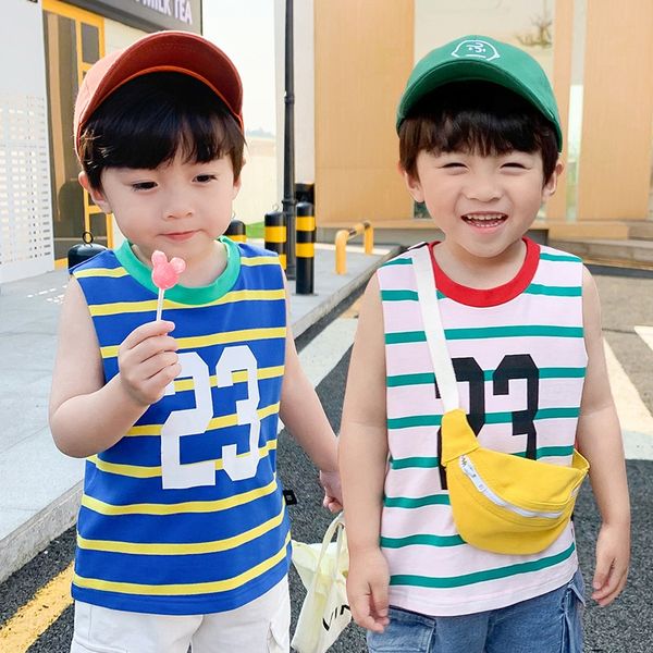 7cmre medium and small children sleeveless 2020 children's clothing vest new children's wear boys' baby striped round collar, Blue
7cmre medium and small children sleeveless 2020 children's clothing vest new children's wear boys' baby striped round collar, Blue