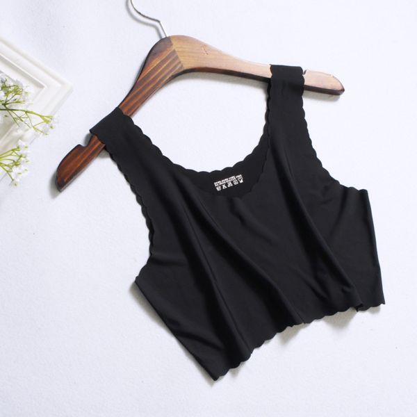 new women's wave edge base solid vest color one-piece bra vest thin breathable short girl, White
new women's wave edge base solid vest color one-piece bra vest thin breathable short girl, White