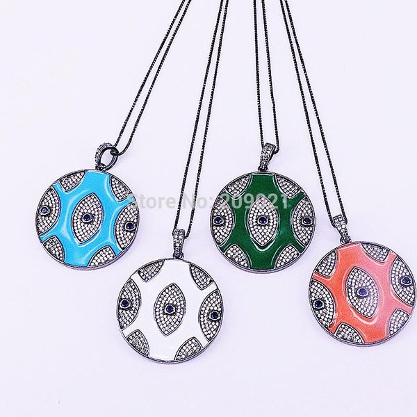 5pcs fashion cz round pendant, pave zirconia with enamel eyes pendant, mix color enamel pendant necklace, Silver
5pcs fashion cz round pendant, pave zirconia with enamel eyes pendant, mix color enamel pendant necklace, Silver