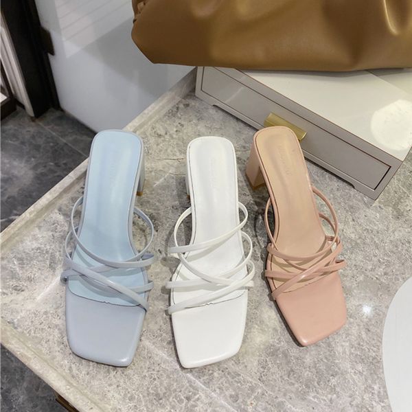 2020 summer new sweet women narrow band square toe slippers pink white blue high heels slides mules beach slides vacation shoes, Black
2020 summer new sweet women narrow band square toe slippers pink white blue high heels slides mules beach slides vacation shoes, Black