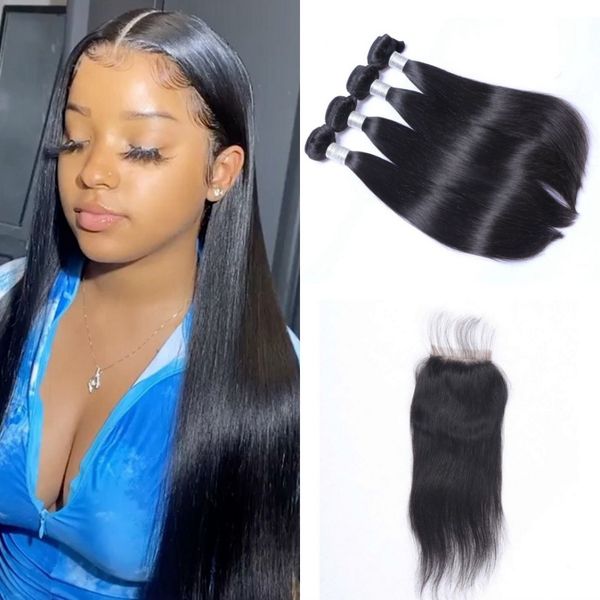 peruvian human hair straight hair bundles with closure natural color virgin hair weave 4 bundles with lace closure, Black;brown 
peruvian human hair straight hair bundles with closure natural color virgin hair weave 4 bundles with lace closure, Black;brown