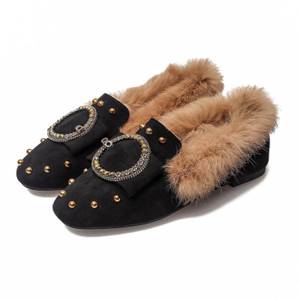 2020 winter new plus velvet warm hair flat bottom wild large size female flat shoes, Black
2020 winter new plus velvet warm hair flat bottom wild large size female flat shoes, Black