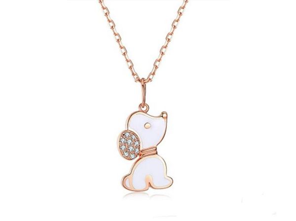 fashion rose gold white enamel zircon cute small dog pendant necklace for women female party necklace gift jewelry nd403, Silver
fashion rose gold white enamel zircon cute small dog pendant necklace for women female party necklace gift jewelry nd403, Silver