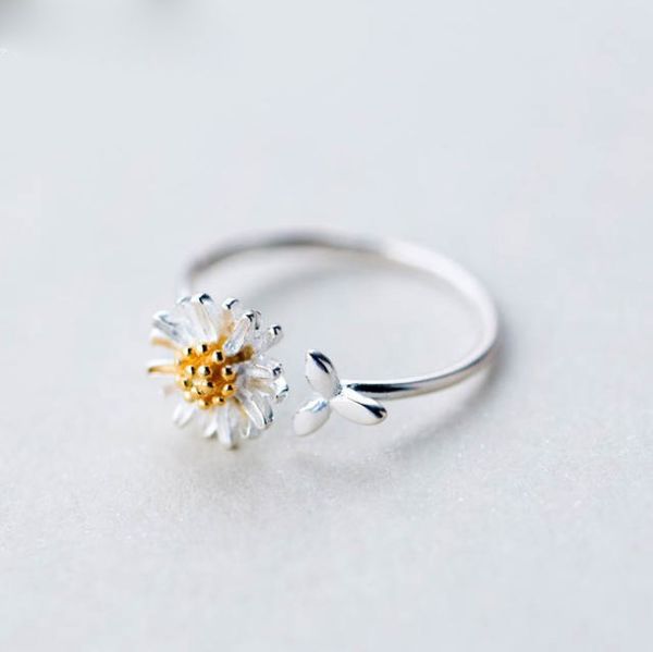 real 925 sterling silver daisy flower rings for women adjustable wedding ring fashion jewelry
real 925 sterling silver daisy flower rings for women adjustable wedding ring fashion jewelry