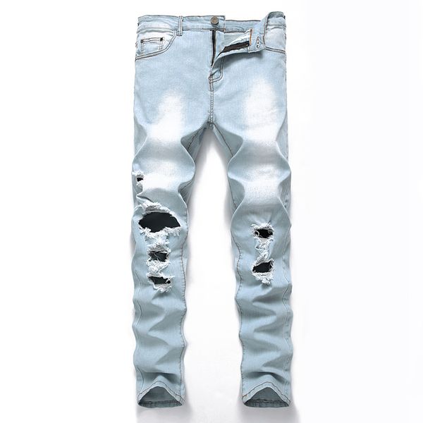 men jeans plus size 28-42 men skinny jeans ripped knee cotton ankle skinny cut repaired plus size for male, Blue
men jeans plus size 28-42 men skinny jeans ripped knee cotton ankle skinny cut repaired plus size for male, Blue