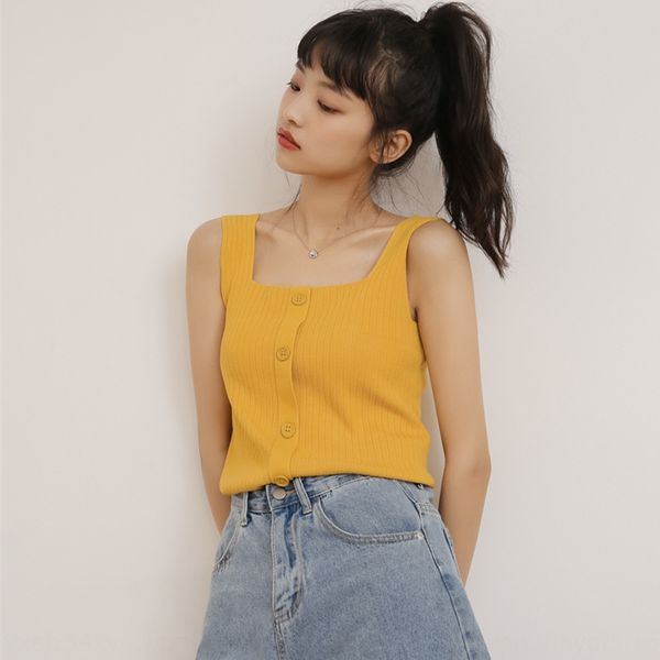 2020 summer new korean style simple elegant square collar collarbone solid color camisole vest knitted vest women's suspender top, Camo
2020 summer new korean style simple elegant square collar collarbone solid color camisole vest knitted vest women's suspender top, Camo